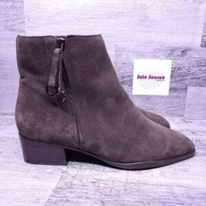 Naturalizer Henry Suede Pointed Toe Heeled Ankle Boot Gray Women's sz 9.5